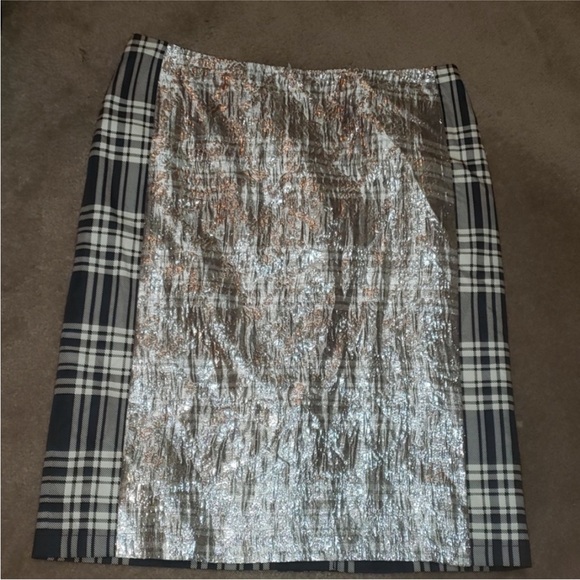 Dries Van Noten plaid lame accent Skirt,All Products : American Fashion Style Bags On Sale